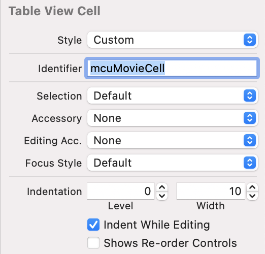 custom cell identifier