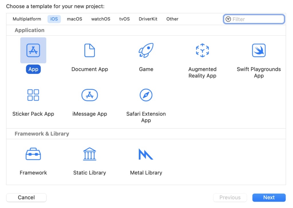 Basic TableView New Project